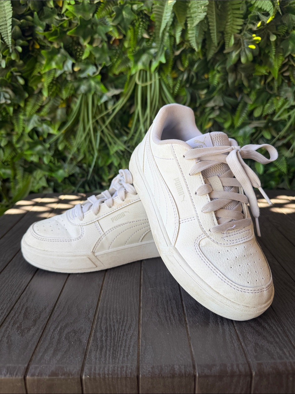 Puma White Low-Top Leather Sneakers